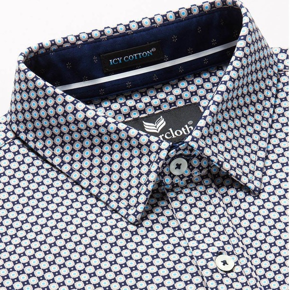 Buttercloth Men's Slim Fit Focal Point In Icy Cotton- Navy Chateau -L -NWOT - Picture 3 of 9